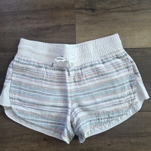 Athleta Multicolor Cabo Beachside Striped Linen Shorts